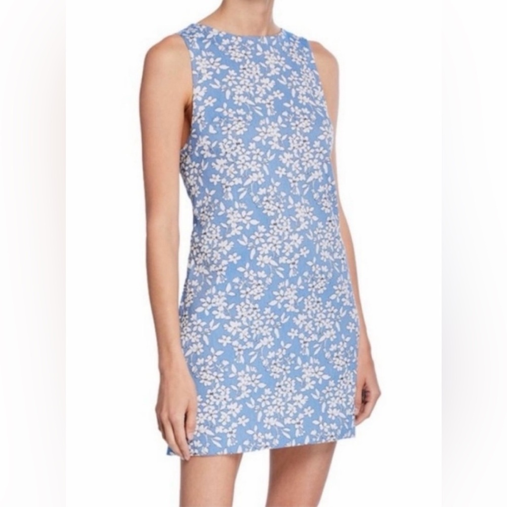 Alice + Olivia Sleeveless Blue Floral Shift Dress